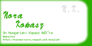nora kopasz business card
